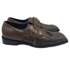 Giorgio Brutini Men’s Brown Leather Square Toe Dress Shoes Lace Up 10.5M Vintage